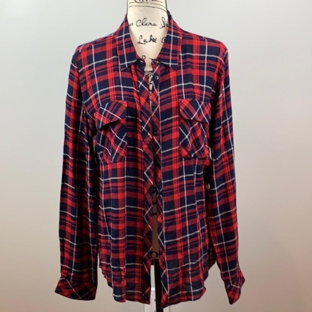 Guess Red Plaid Button Up Shirt